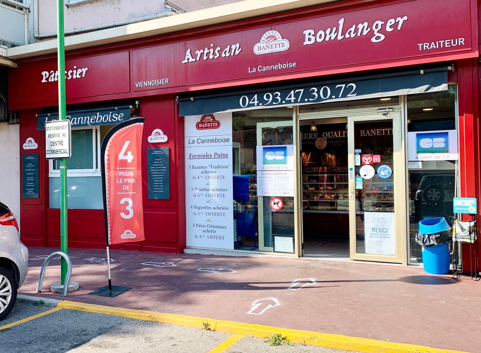 Façade de La Canneboise, boulangerie artisanale au 175 avenue Michel Jourdan, Cannes-la-Bocca